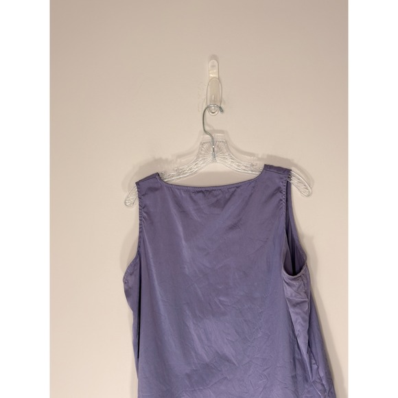 Eileen Fisher Tank Top Purple Silk Sleeveless Basic Scoop Neck Minimalist 1X - Picture 7 of 10